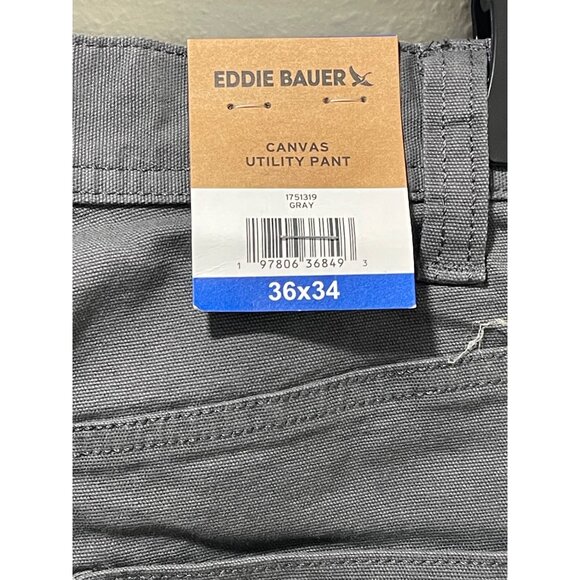 Eddie Bauer NWT Men’s Stretch Canvas Utulity Pant, (36x34, Gray) - Picture 10 of 16